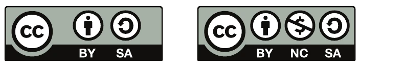 Creative Commons license badges for CC BY-SA and CC BY-NC-SA.